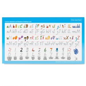Cursive Alphabet and Numbers Desktop Card